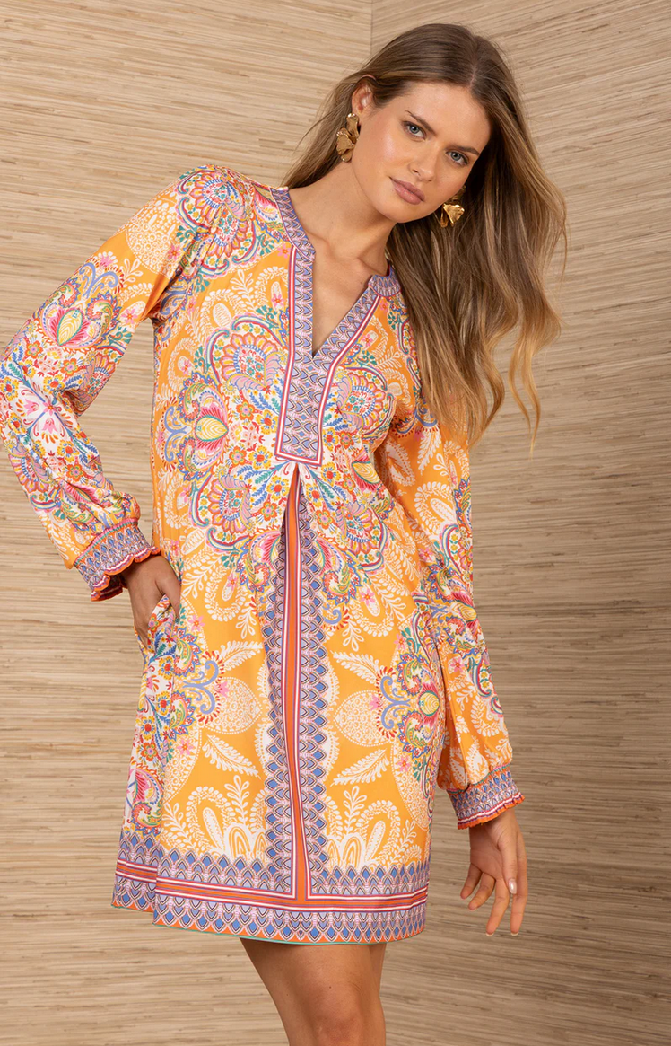Kleid „Paisley“ Orange | Multicolor