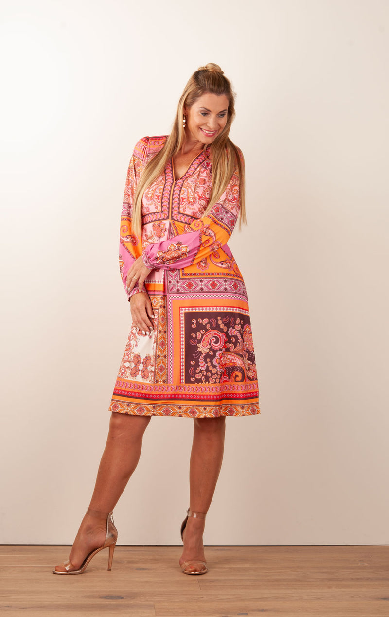 Kleid Rosa | Orange | Multicolor