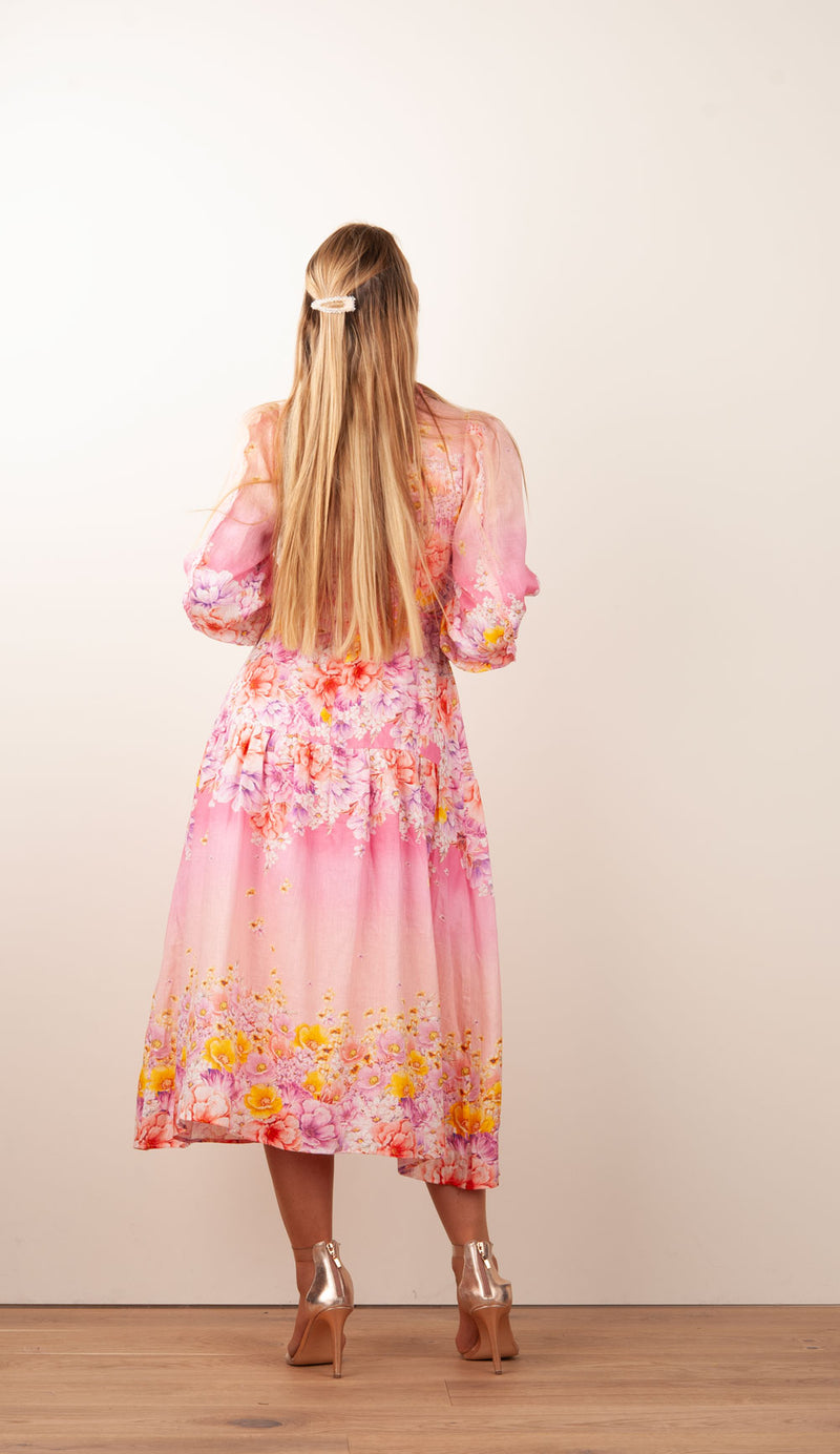 Kleid Rosa | Gelb | Multicolor