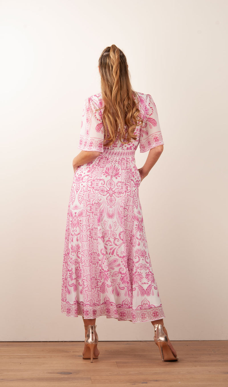 Kleid Weiß | Pink