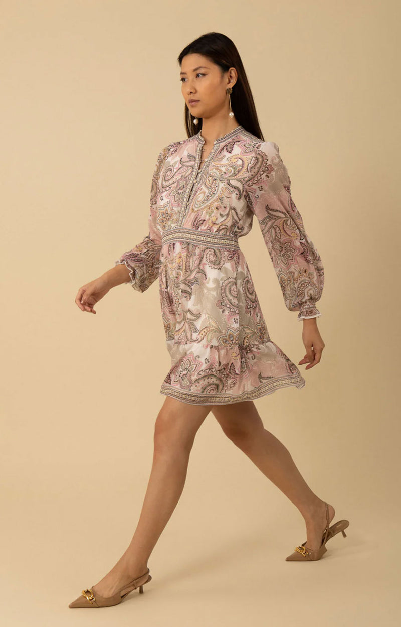 Kleid Weiß | Rosa | Taupe