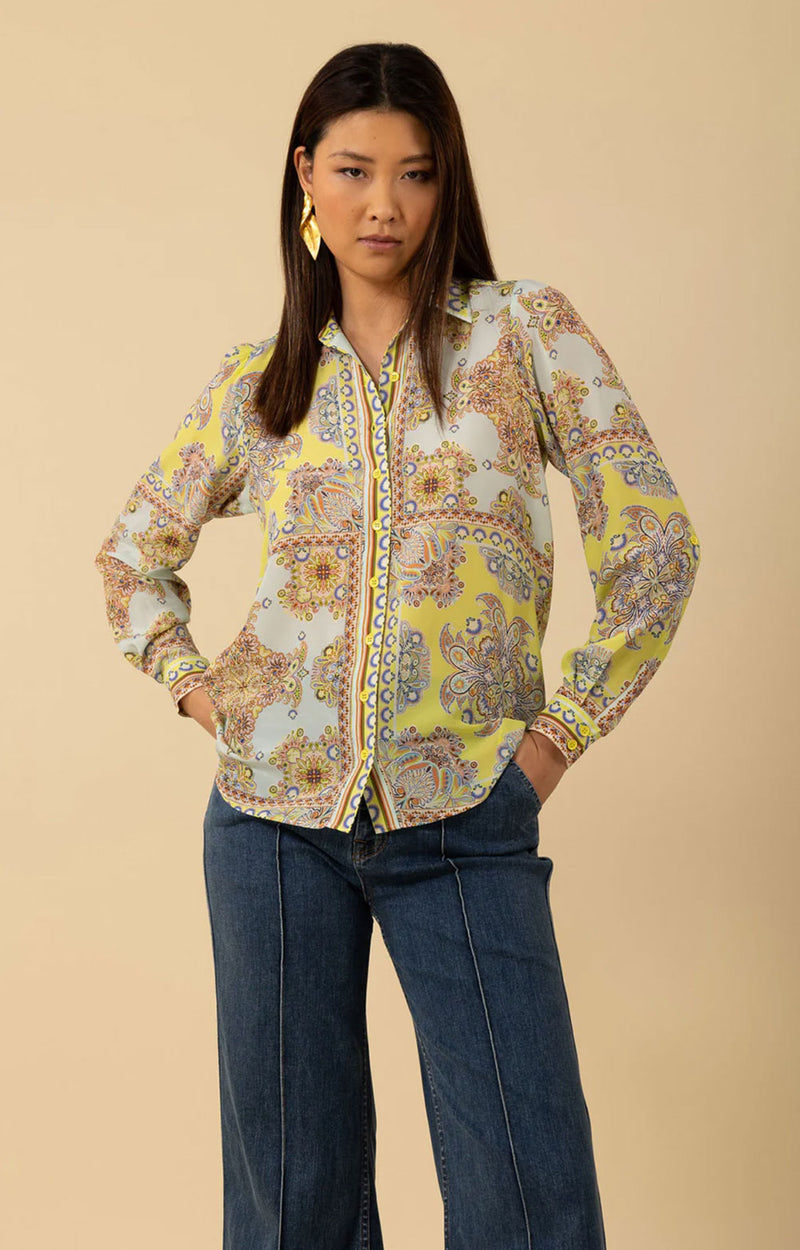 Blusenshirt Grün | Blau | Multicolor