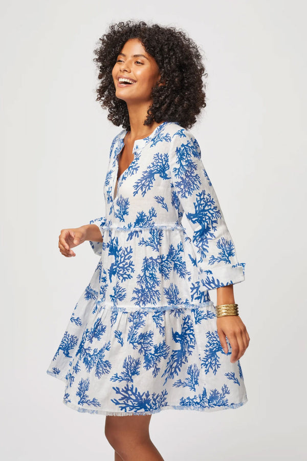Kleid / Tunika Weiß | Blau
