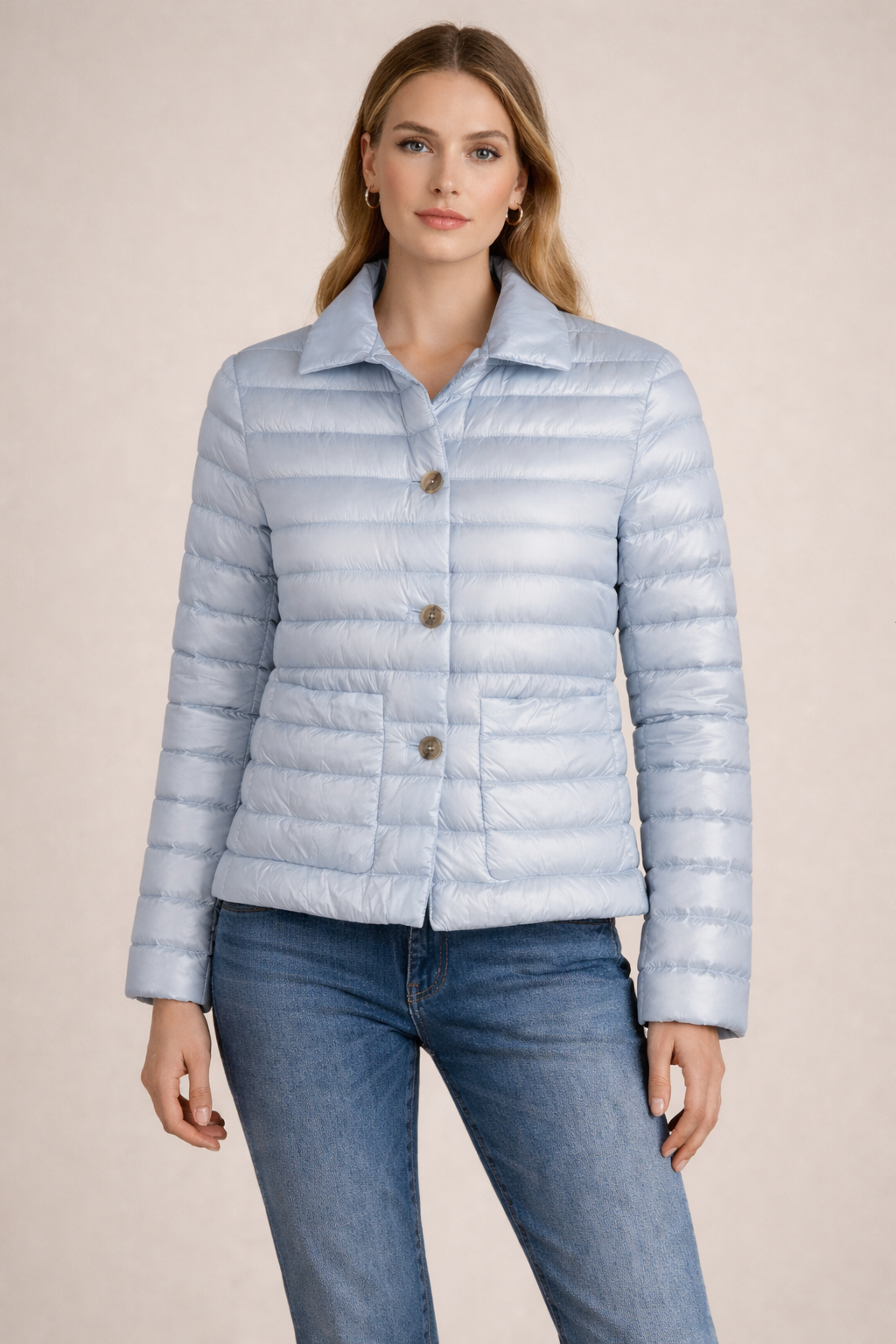 Leichte Daunenjacke Eisblau