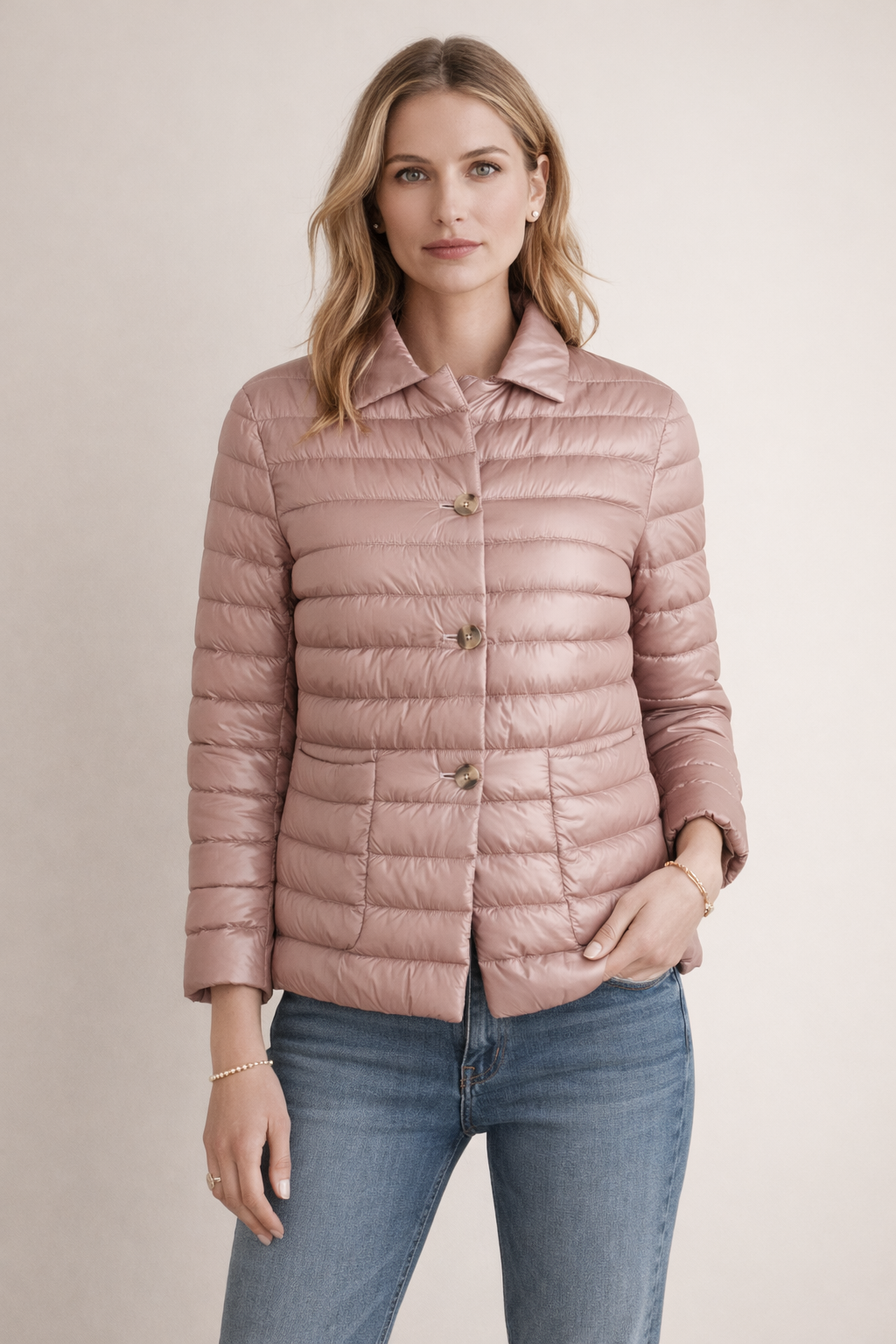 Leichte Daunenjacke Mauve-Taupe