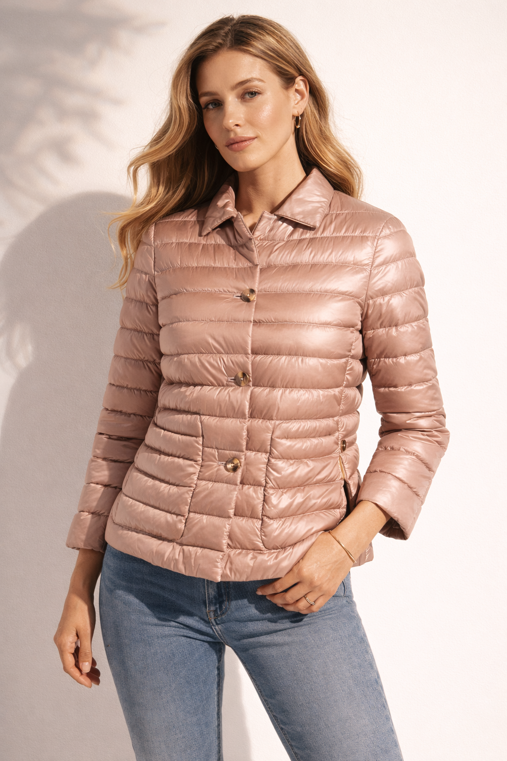 Leichte Daunenjacke Mauve-Taupe
