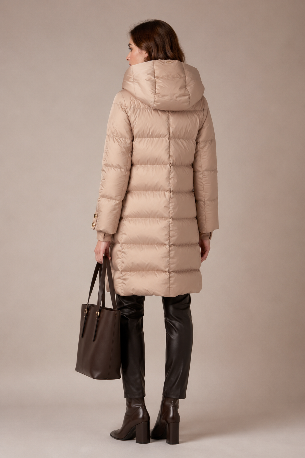 Statement Daunenmantel Hellbeige