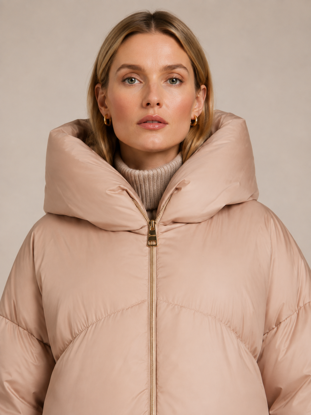 Statement-Daunenmantel „Puffer-Coat“ Beige
