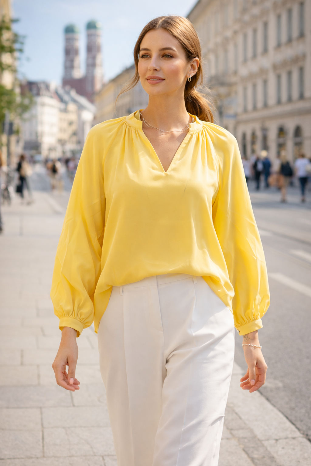 Seidenbluse Gelb