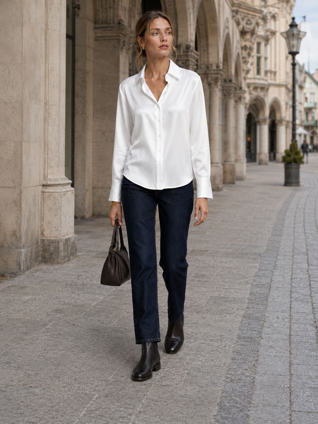 HERZENS Seiden-Bluse Weiß - Outfit-Inspiration
