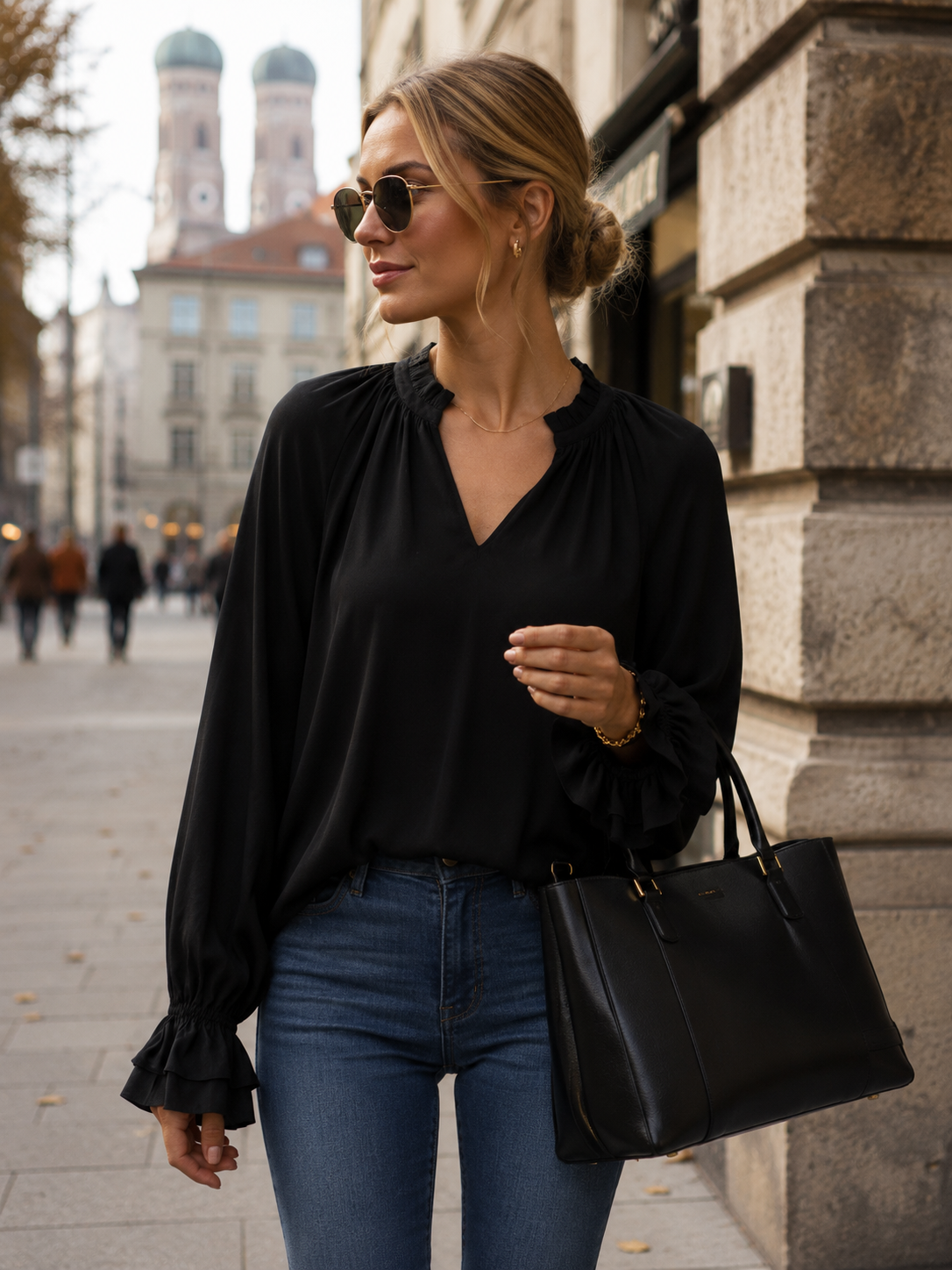 Seidenbluse "Ella" Schwarz