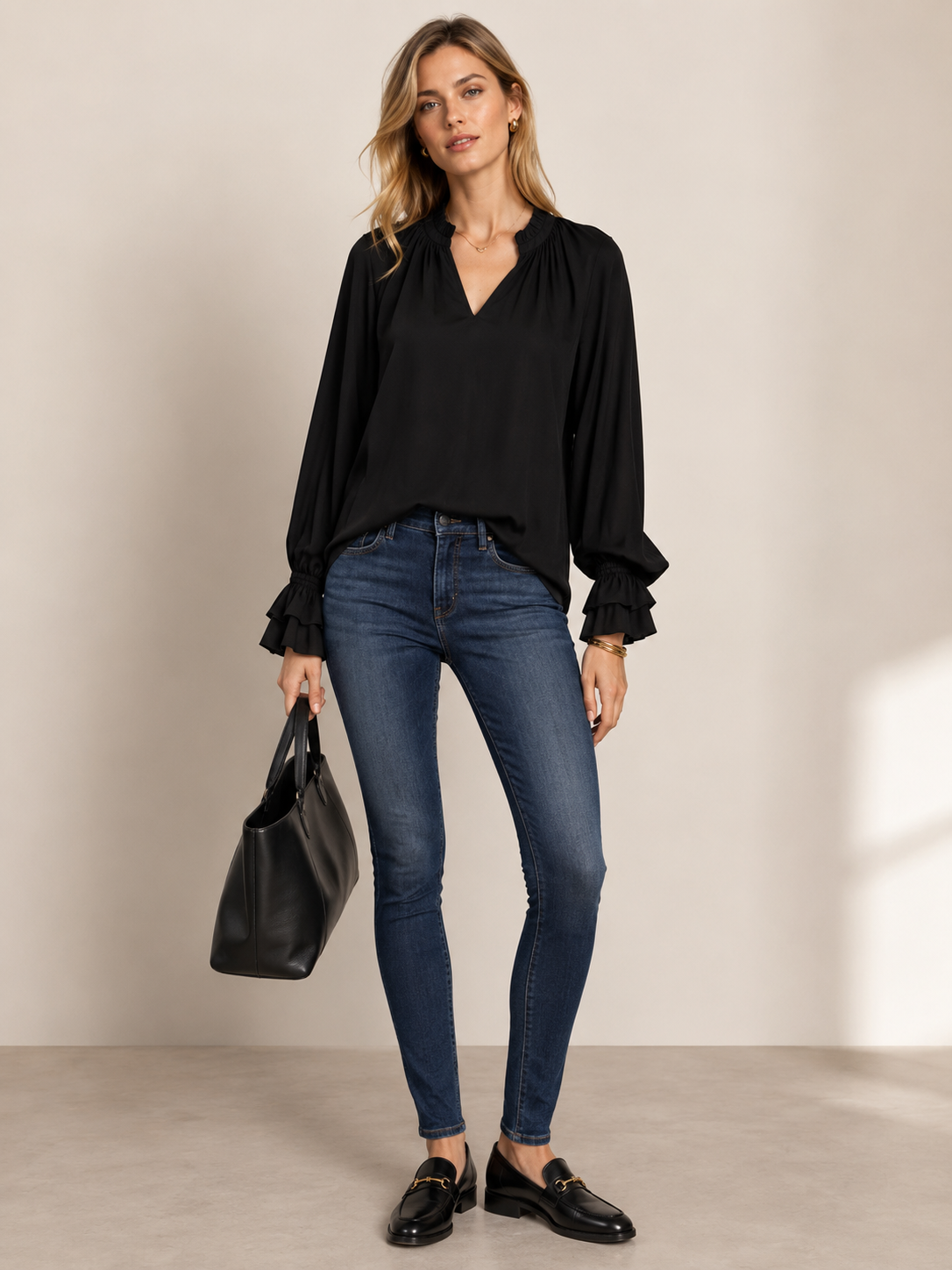 Seidenbluse "Ella" Schwarz