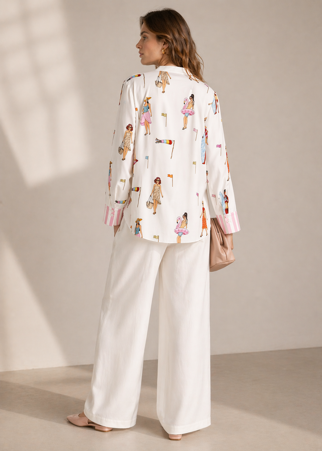 Seiden-Statement-Bluse "Summer Life" Weiß | Rosa | Multicolor