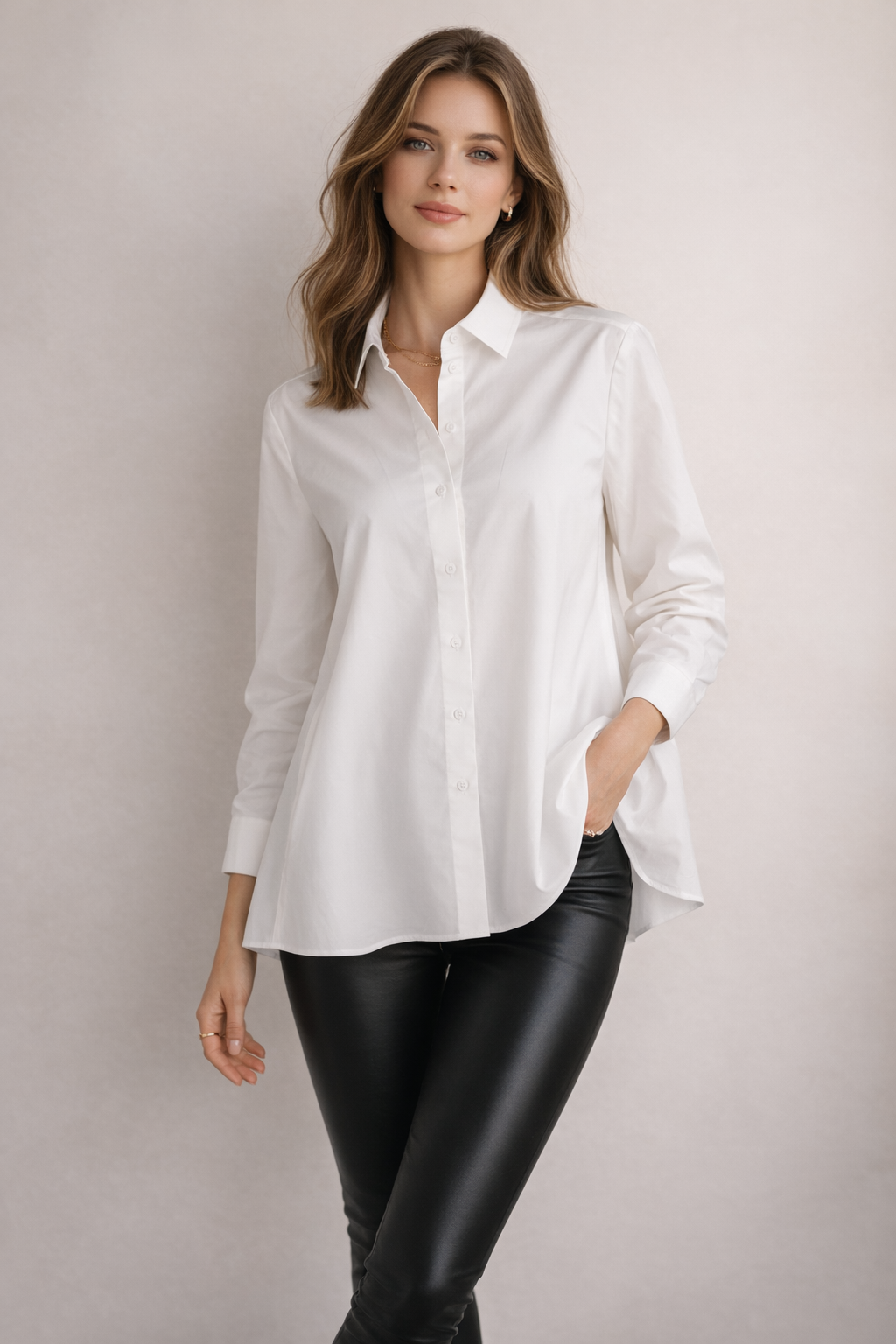 Hemdbluse „A-Linien“ Weiß