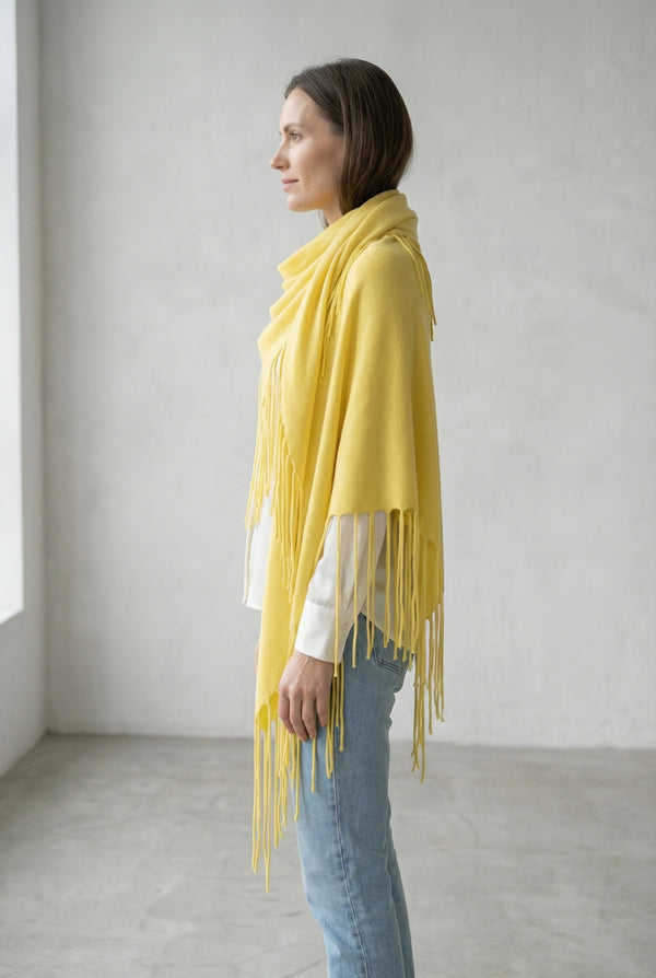 Dreieckstuch „Fransen“ Gelb