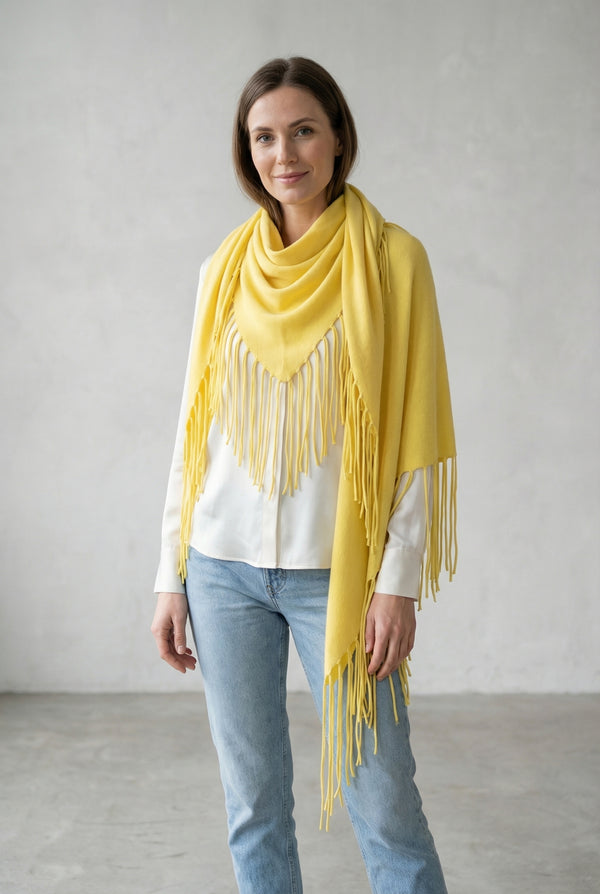Dreieckstuch „Fransen“ Gelb