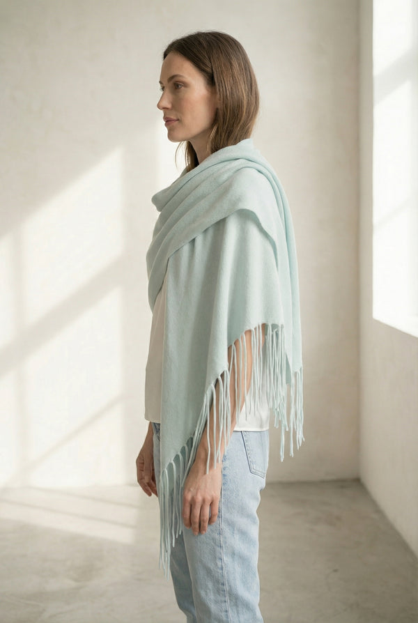 Dreieckstuch „Fransen“ Mint