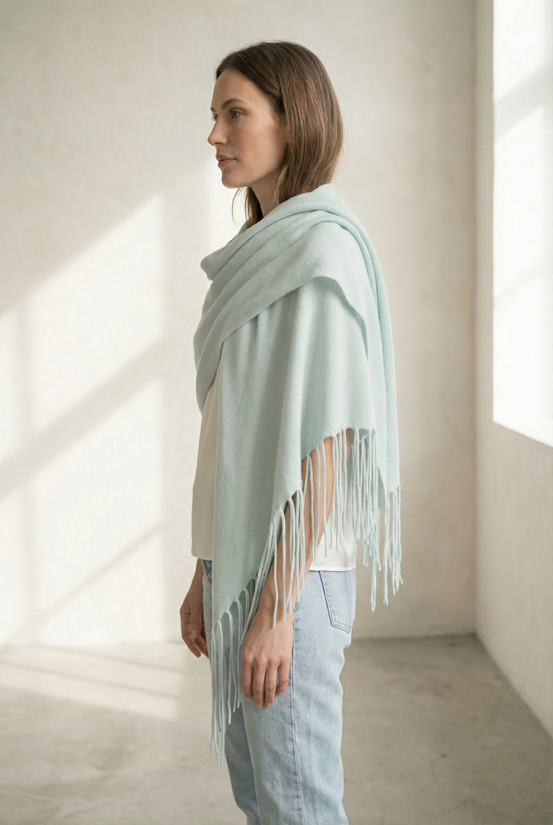 Dreieckstuch „Fransen“ Mint