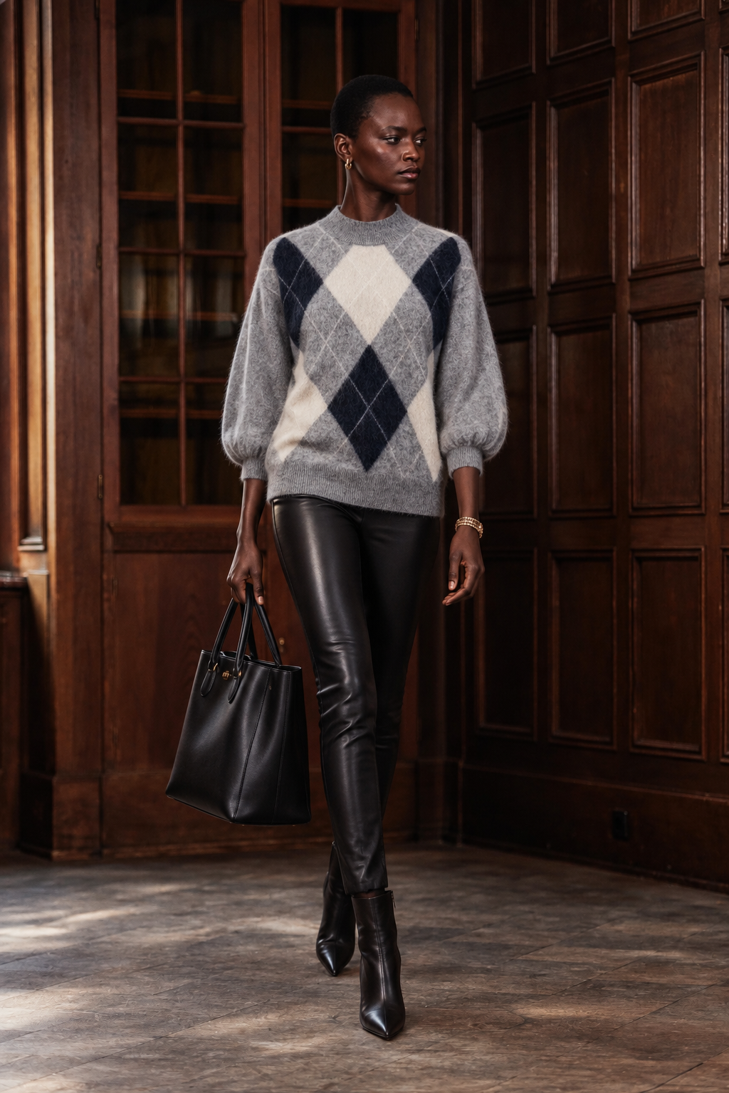 Kaschmir-Pullover „LIV“ Meliert Grau mit Blau | Creme / Studio Bremen
