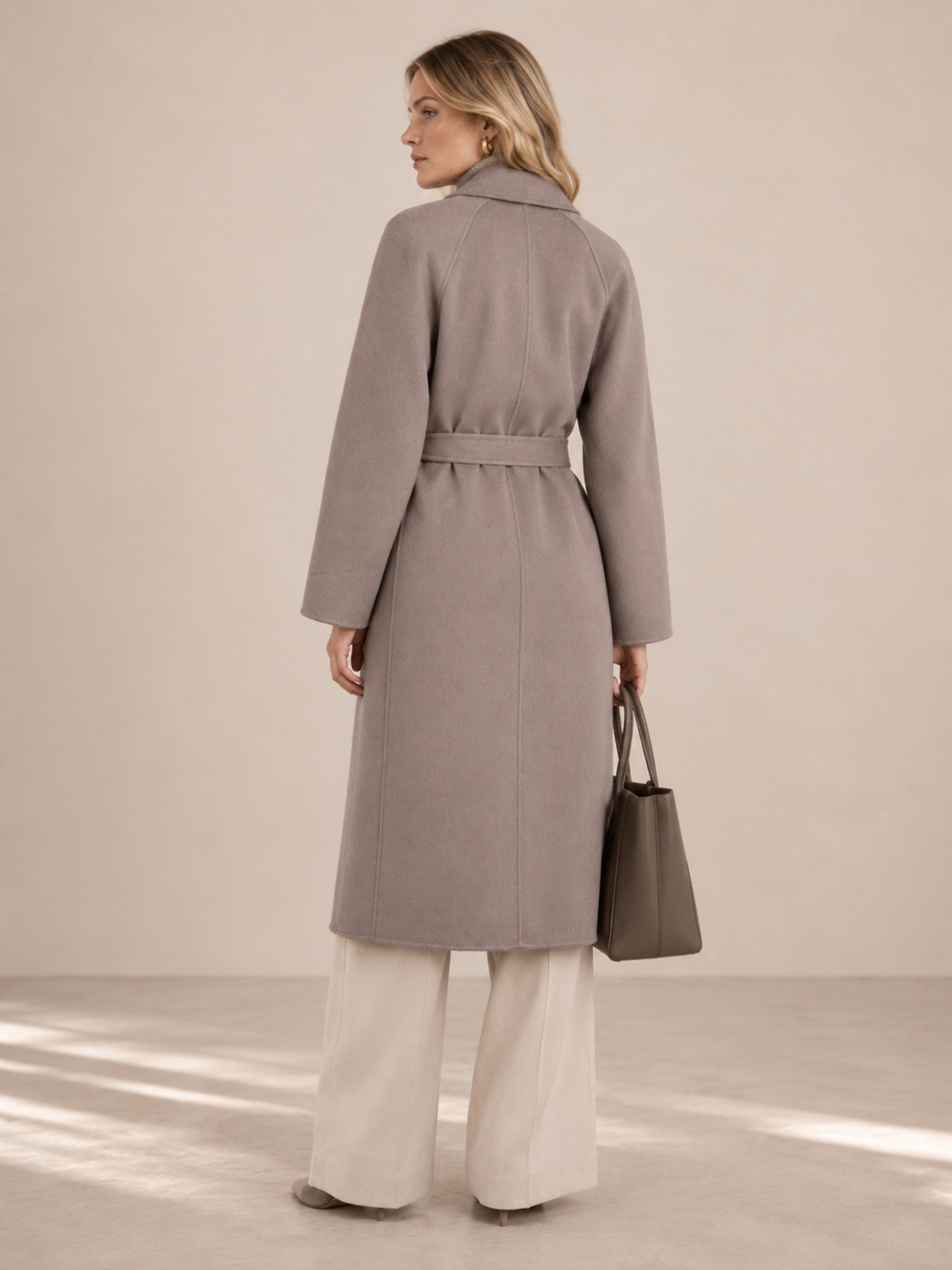 Statement-Wollmantel „Stella“ Grau | Taupe
