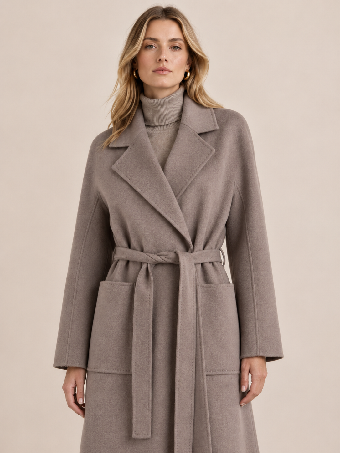 Statement-Wollmantel „Stella“ Grau | Taupe