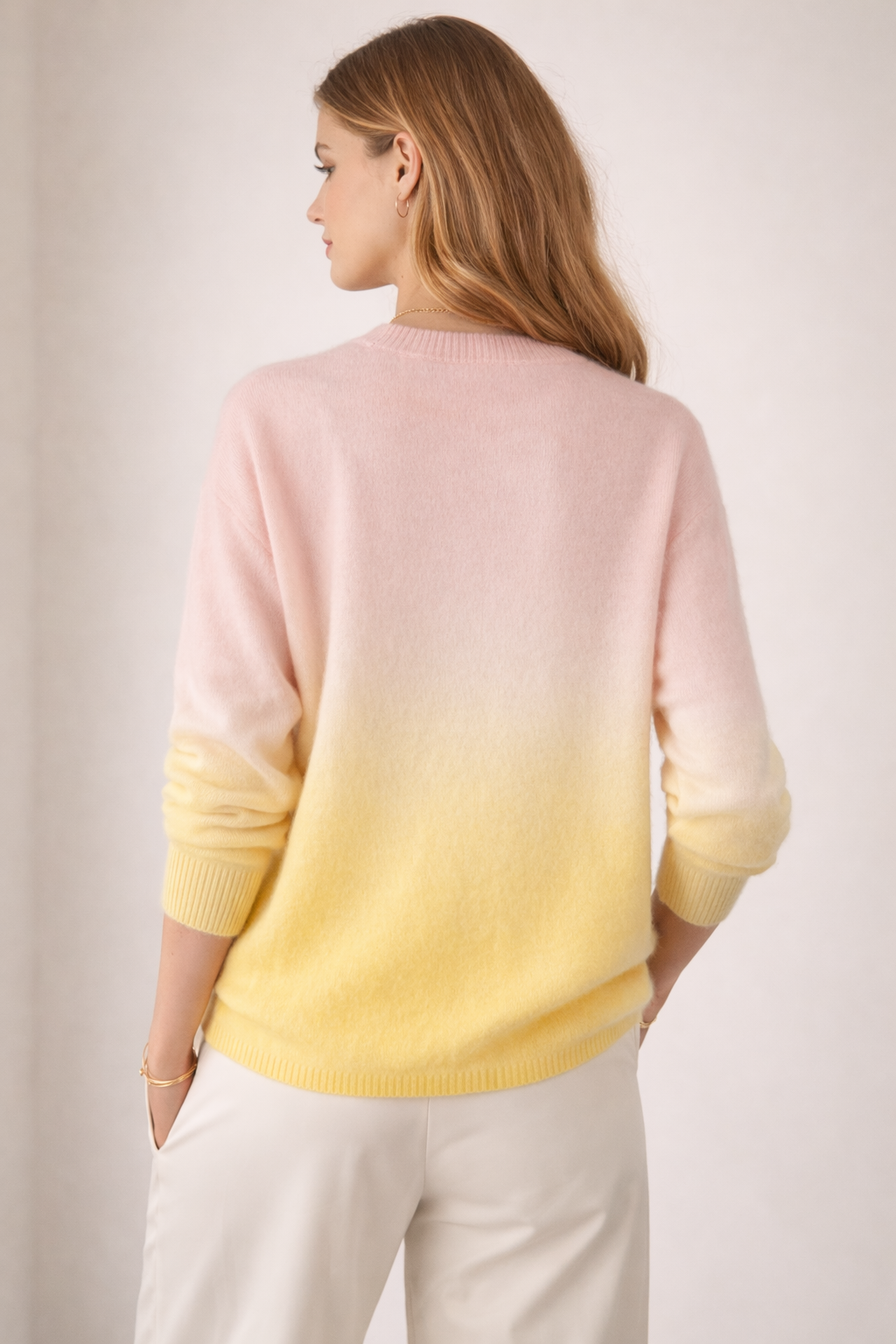 Pullover „Ombré“ Gelb | Rosa