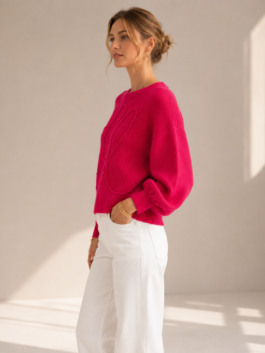 Statement-Kaschmir-Pullover „BELLA“ Korallrot