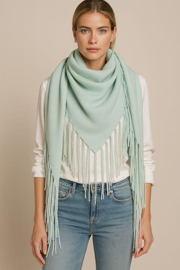 Dreieckstuch „Fransen“ Mint