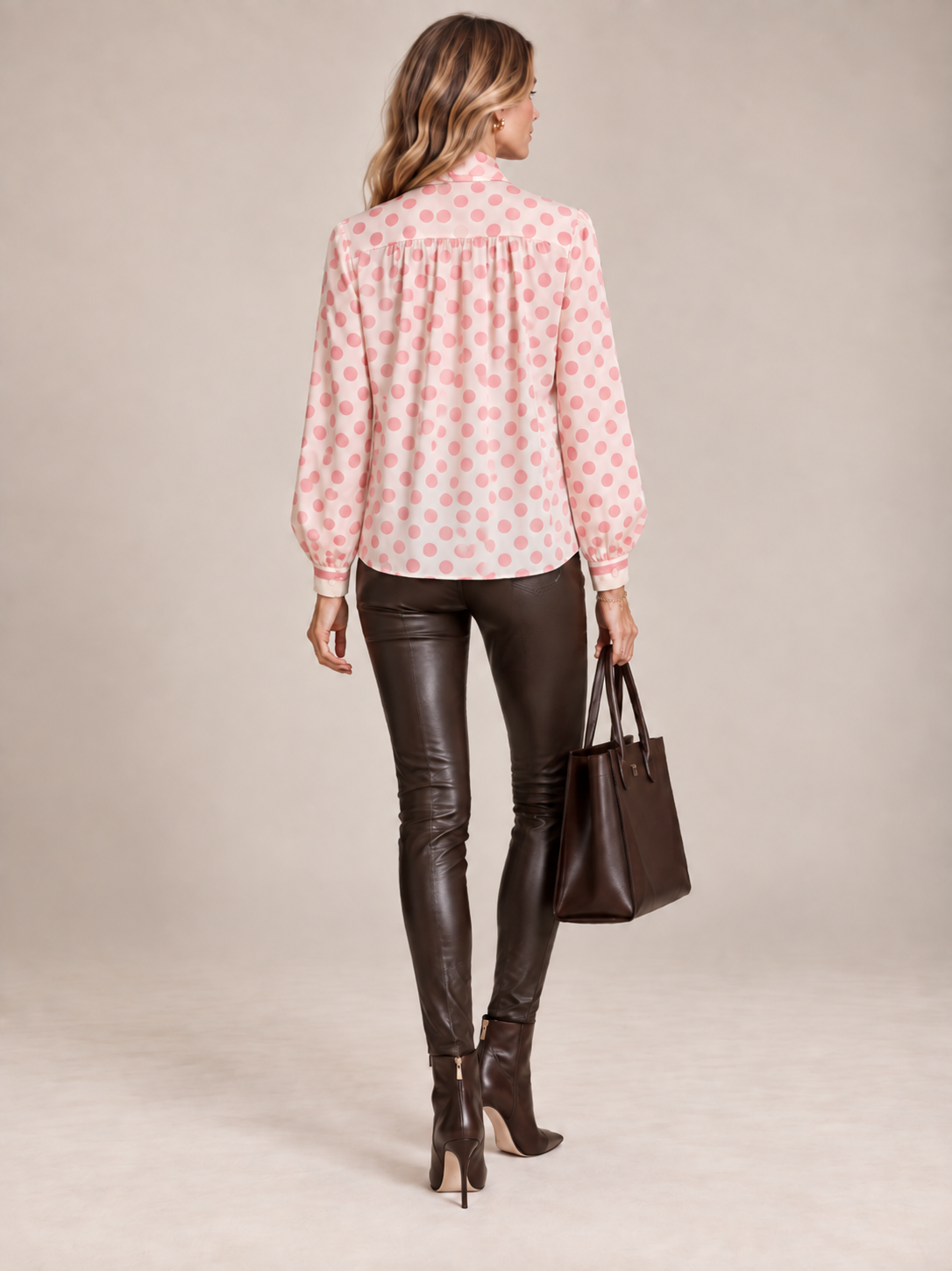 Seiden-Schluppenbluse „Retro-Chic“ Polka-Dot-Print