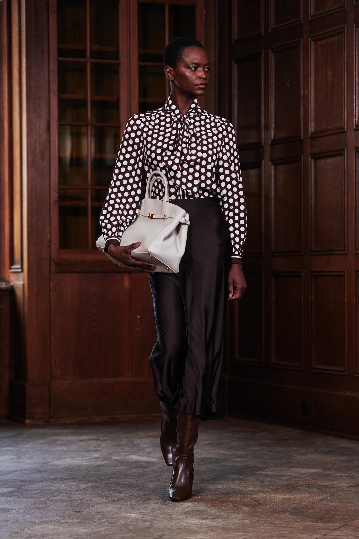 Seiden-Schluppenbluse „Retro-Chic“ Polka-Dot-Print