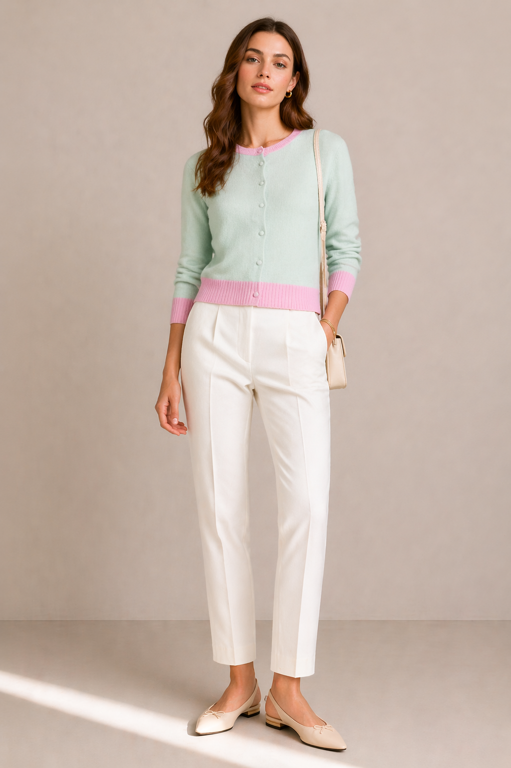 Strickjacke „Kaite“ Mint | Rosa