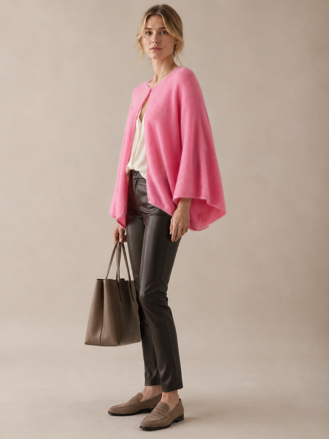 Kaschmir-Strickjacke „LENA“ Candy Pink