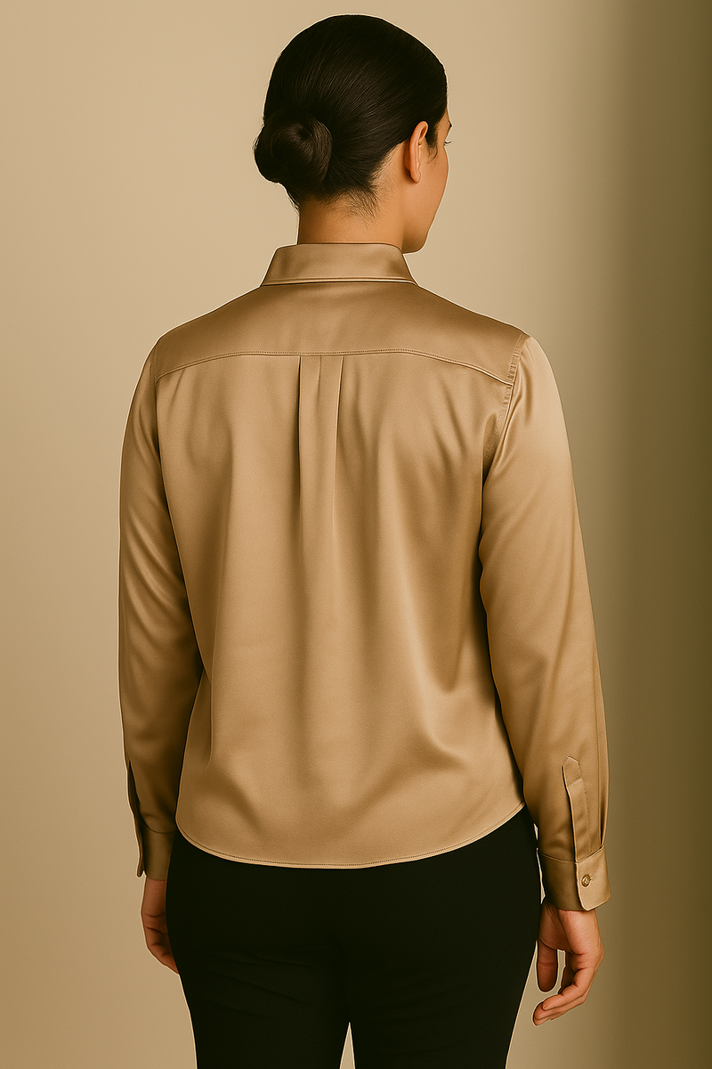 Seiden Bluse Beige