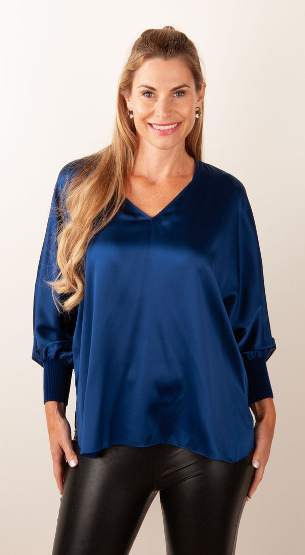 Bluse Royalblau