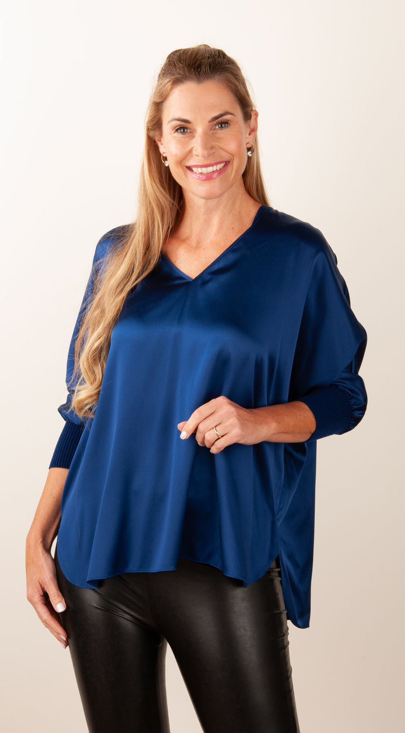 Bluse Royalblau