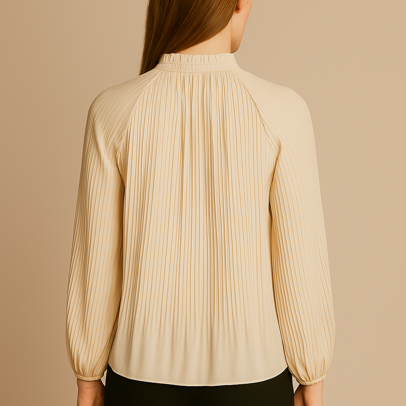 Bluse „Plisseefalten“ Vanille