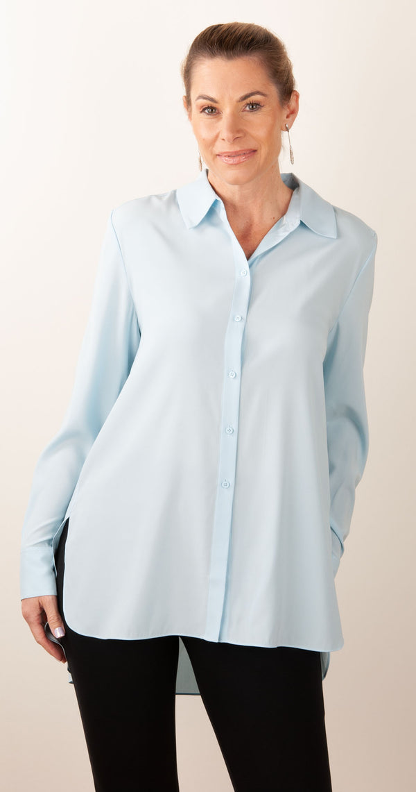 Seidenbluse Hellblau
