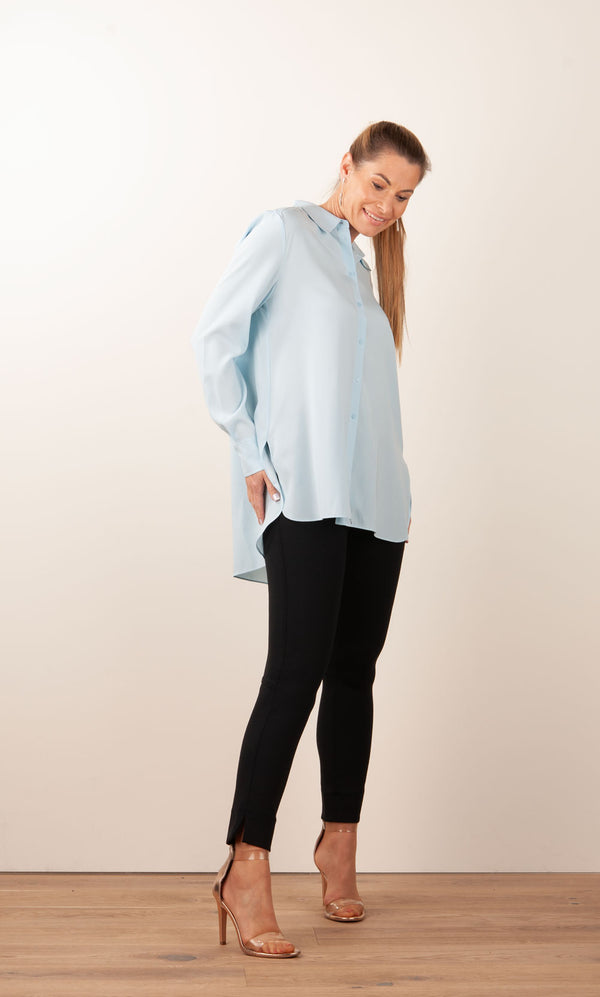 Seidenbluse Hellblau