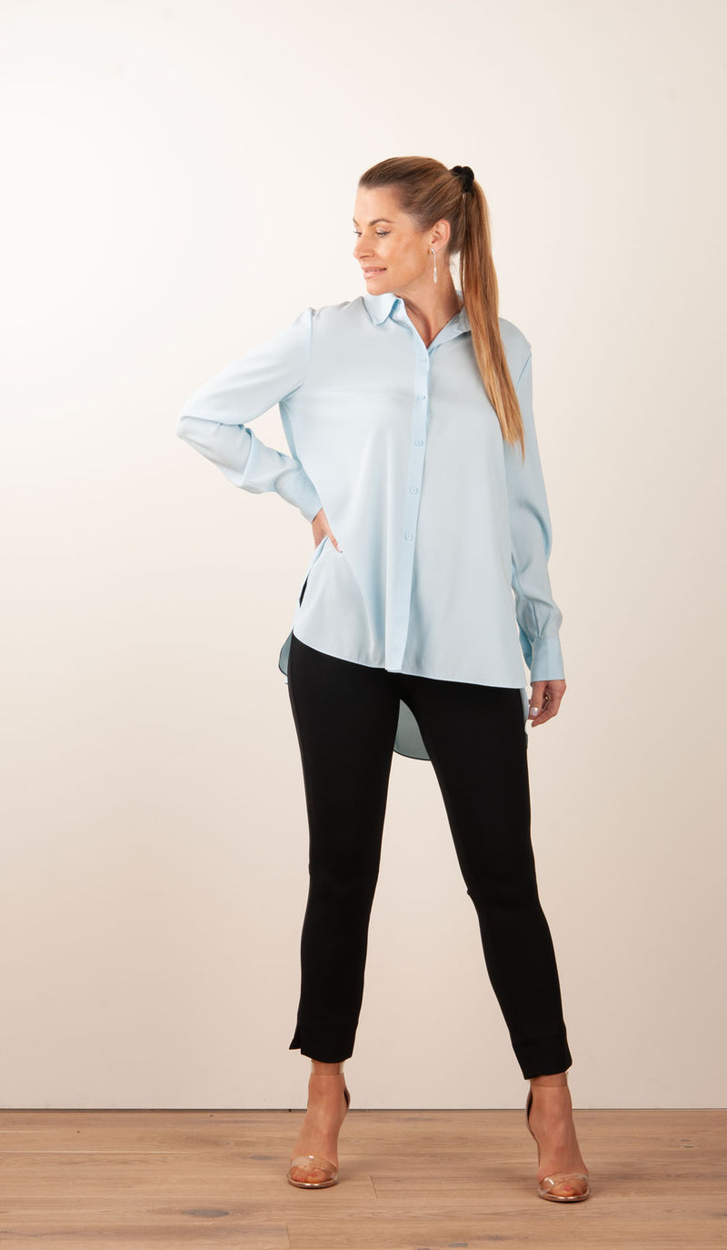 Seidenbluse Hellblau