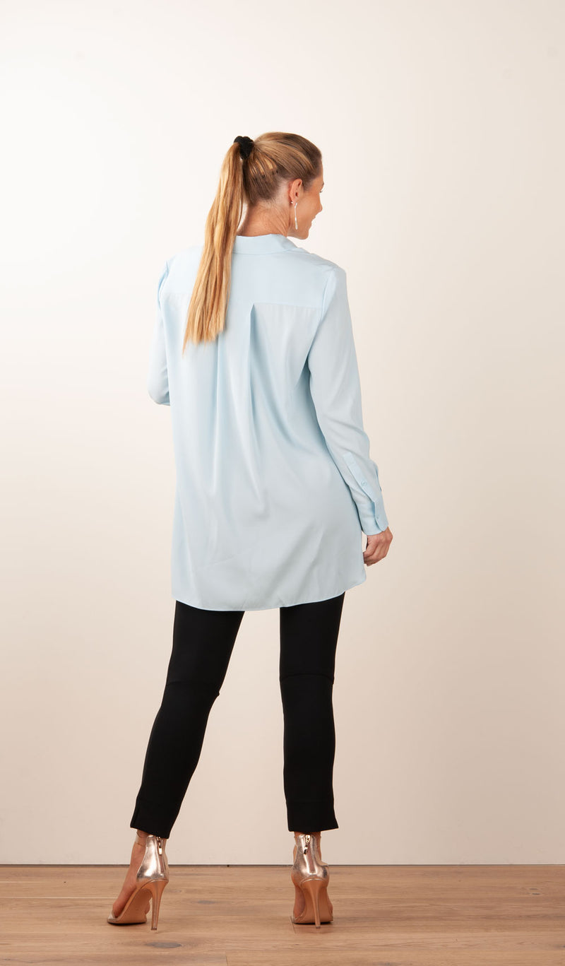 Seidenbluse Hellblau