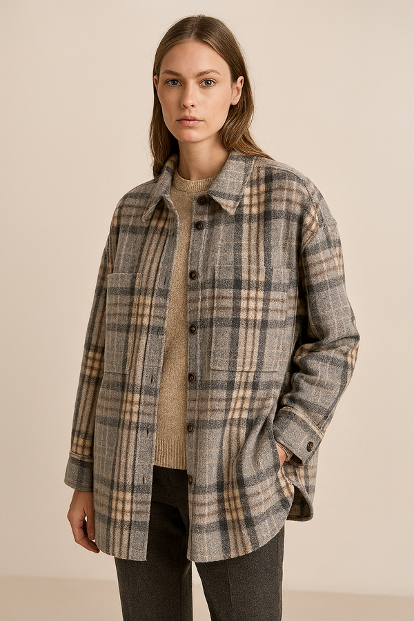 Holzfäller „Shacket“ Grau | Braun | Creme
