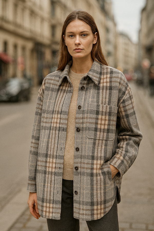 Holzfäller „Shacket“ Grau | Braun | Creme