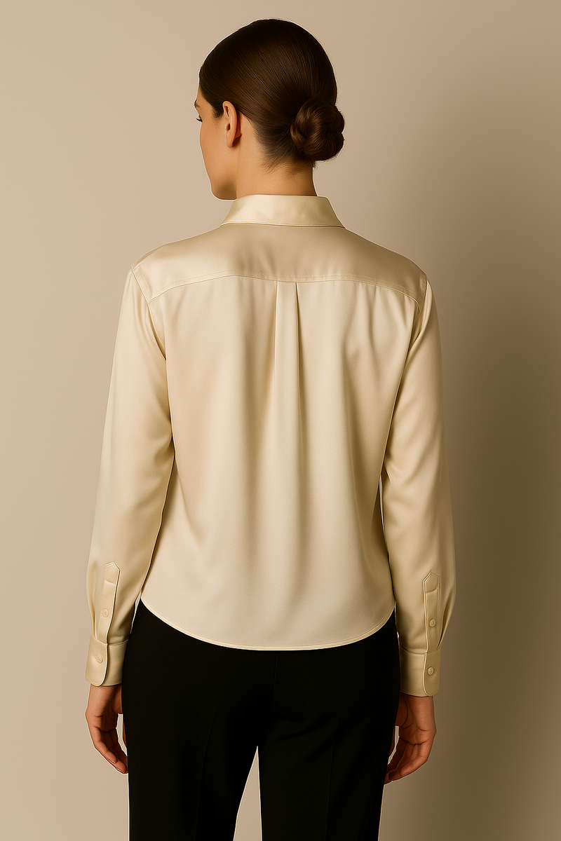 Seiden Bluse Vanille