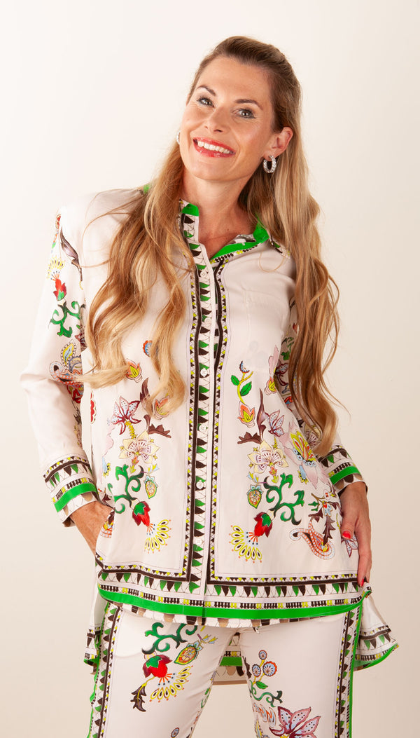 Bluse Puder | Grün | Multicolor