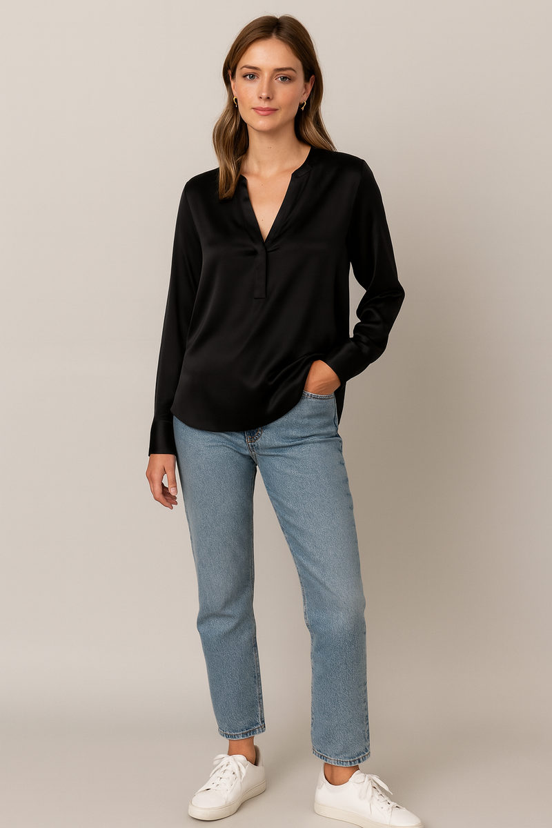 Seidenbluse Schwarz