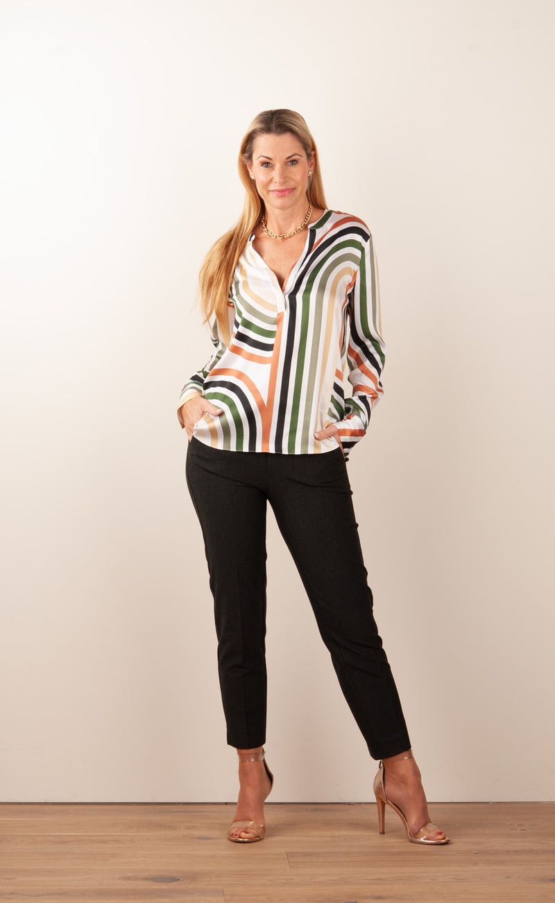 Bluse Weiß | Grün | Multicolor