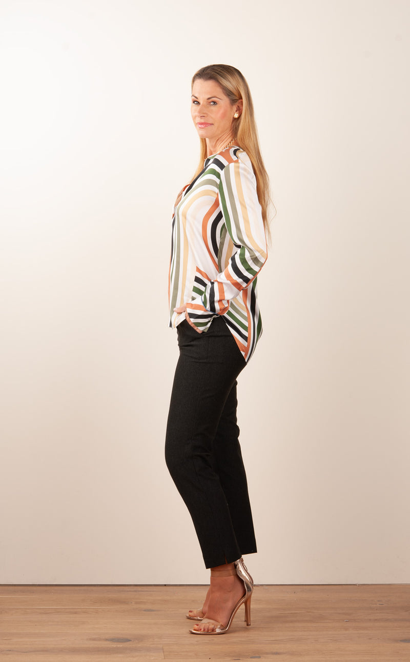 Bluse Weiß | Grün | Multicolor