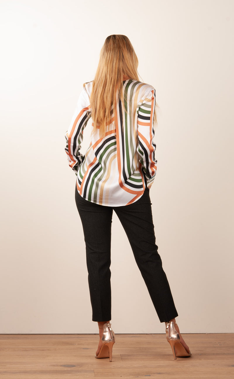 Bluse Weiß | Grün | Multicolor