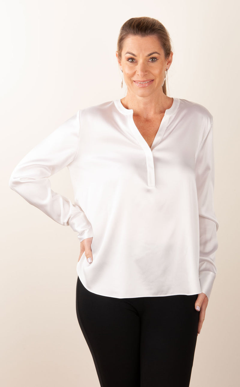 Bluse „Glänzend“ Weiß