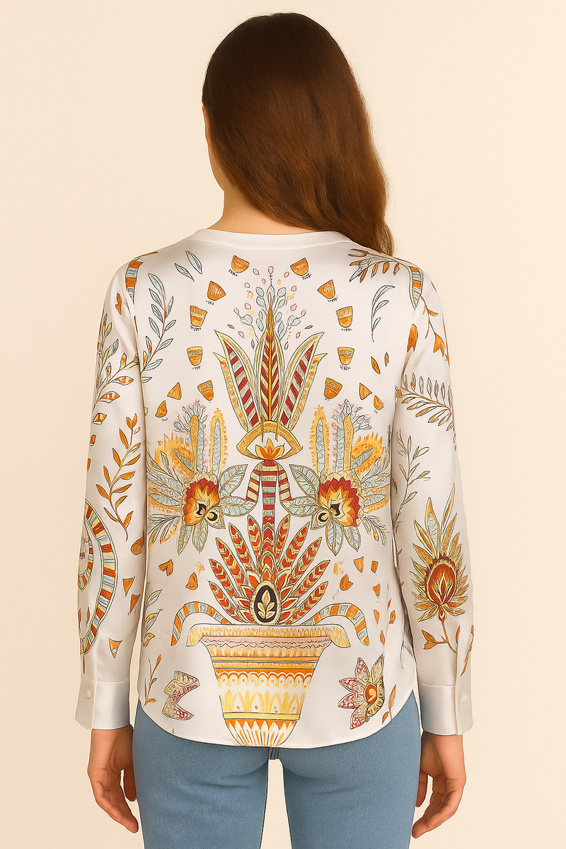 Bluse Weiß | Rot | Multicolor